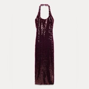 Zara Sequin Halter Midi Dress - SM